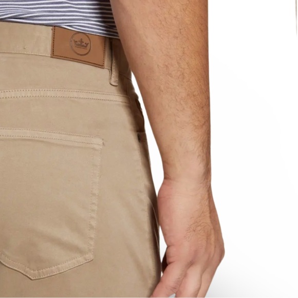 Peter Millar Ultimate 5-Pocket Straight Leg Sateen Pants Beige / Khaki - Picture 10 of 14